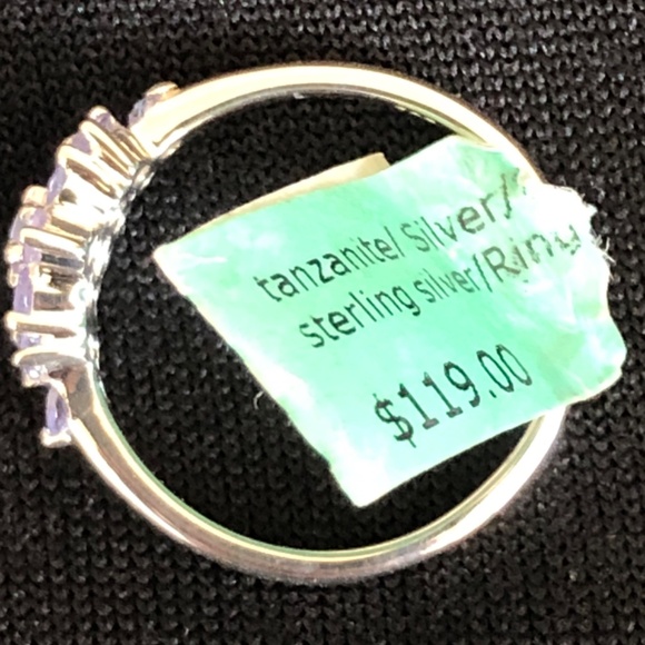 TANZANITE STONES AND STERLING SILVER RING, NEW WITH TAGS, VINTAGE FROM 80’s - Picture 4 of 5